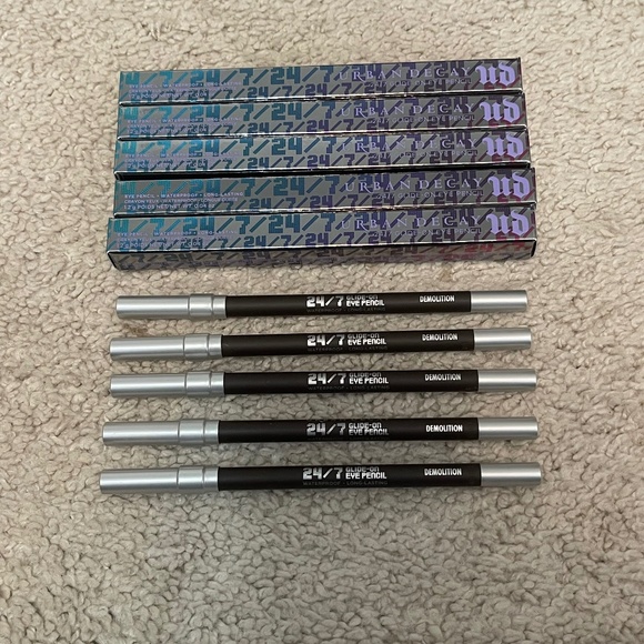 5 x UD Urban Decay 24/7 Glide-On eye Pencil Eyeliner color = Demolition NWOB - Picture 1 of 4
